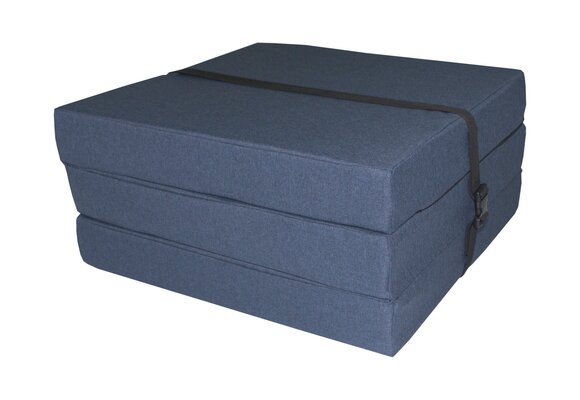 Matras 195x60 opvouwbaar | Blauw | 8cm dik | Foam | Logeer/Camping