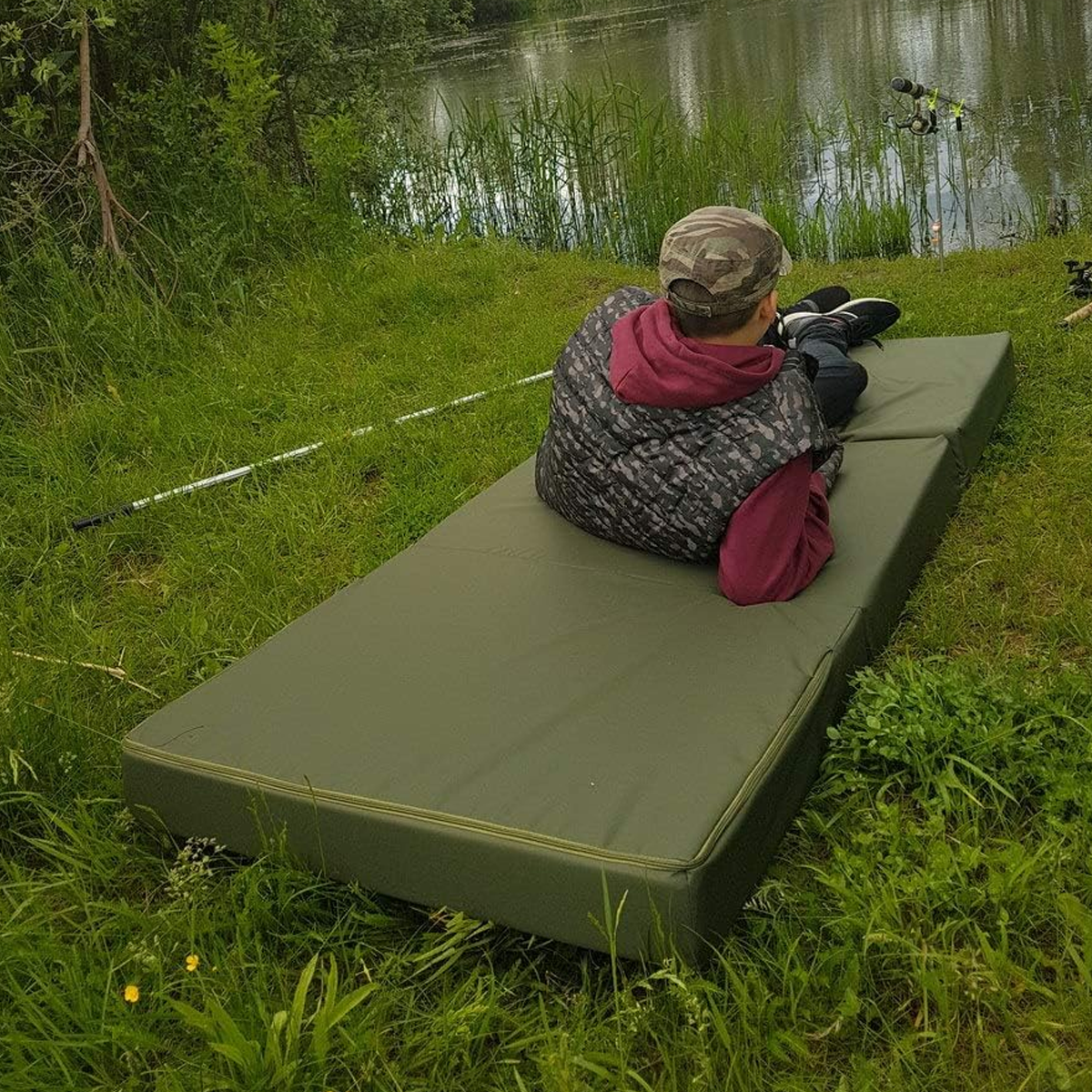 Camping matras 80x200 cm - Opvouwbaar schuimmatras Groen (10cm)