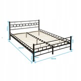 Zwart bed met lattenbodem 180x200 cm metaal