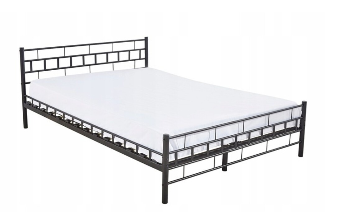 Zwart bed met lattenbodem 180x200 cm metaal