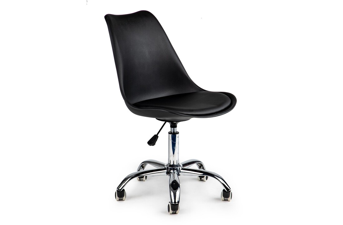 Bureaustoel verstelbaar | Zwart Eco-leer | Modern | Verstelbaar 82-94 cm