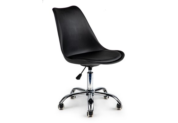 Bureaustoel verstelbaar | Zwart Eco-leer | Modern | Verstelbaar 82-94 cm