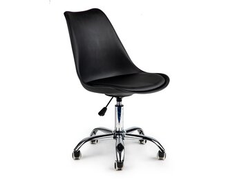 Zwarte bureaustoel wielen: Ergonomisch, in hoogte verstelbaar (44-55cm)