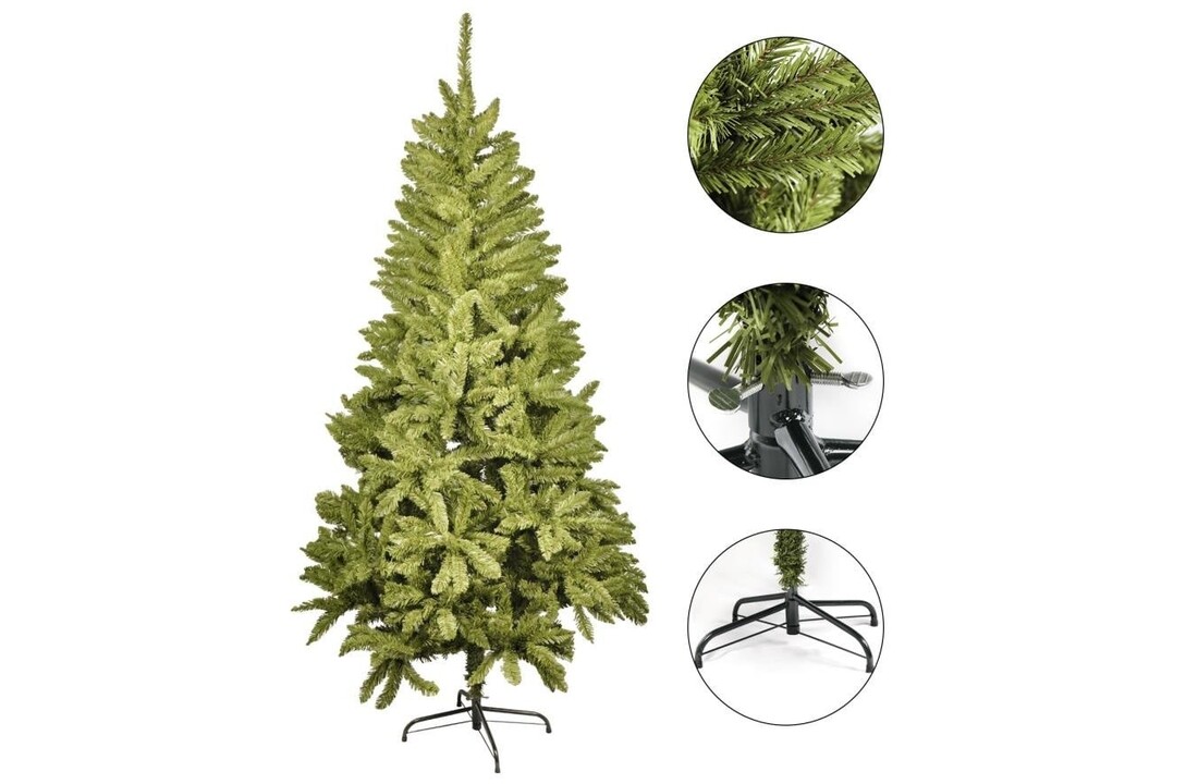 Grote kunstkerstboom 240 cm groen PVC met stalen poot