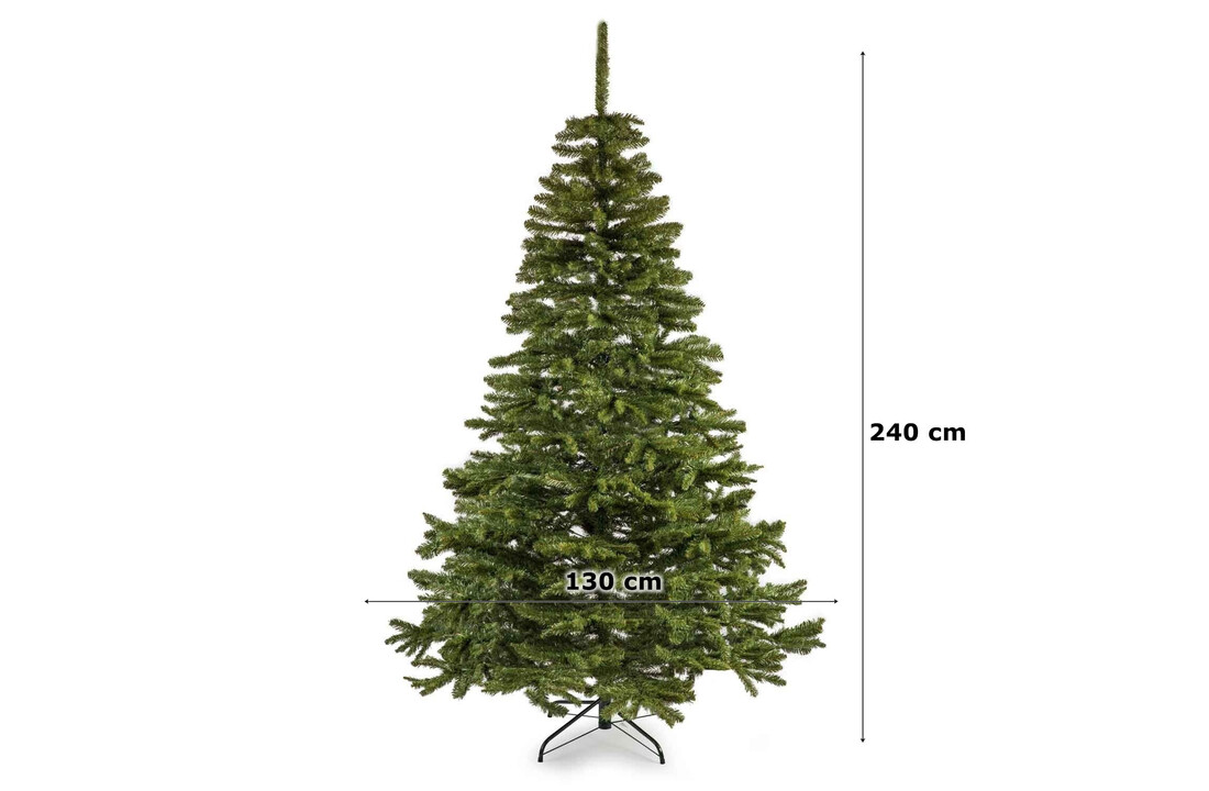 Kerstboom groen stalen poot - 240 cm kunstkerstboom PVC