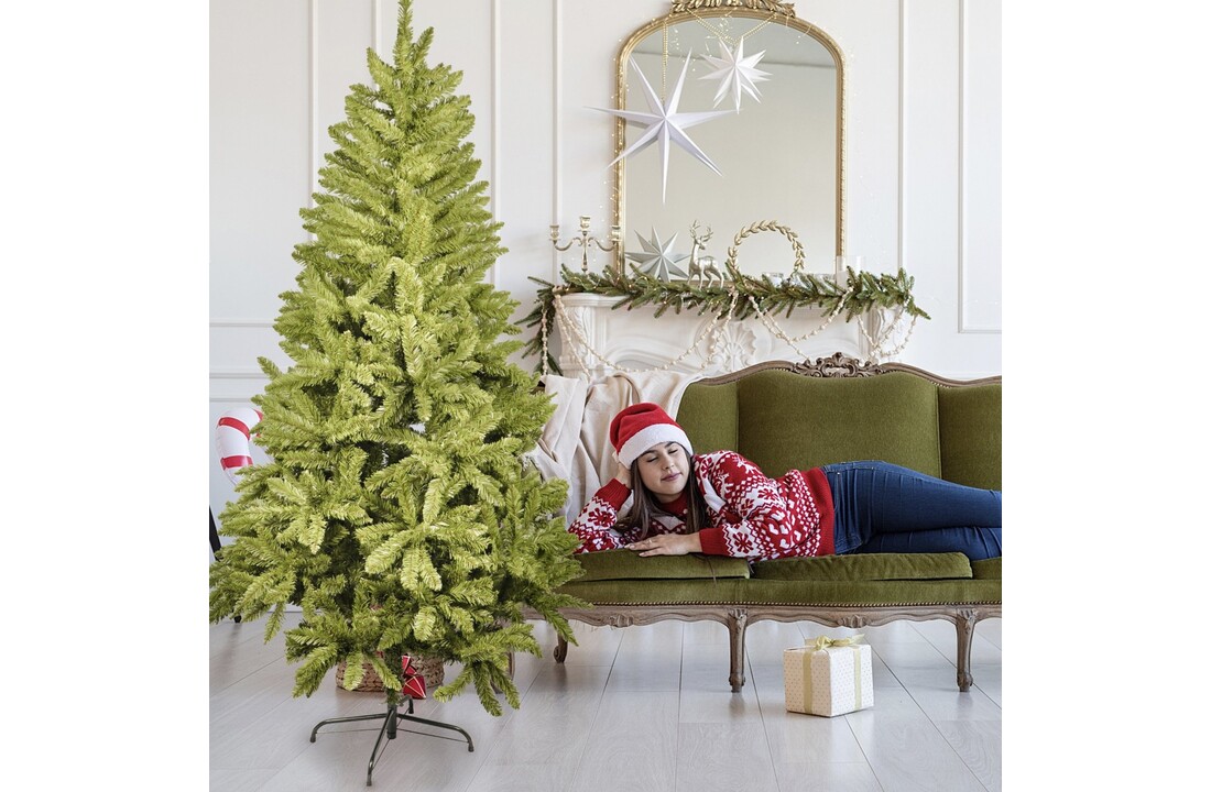 Kerstboom groen stalen poot - 240 cm kunstkerstboom PVC