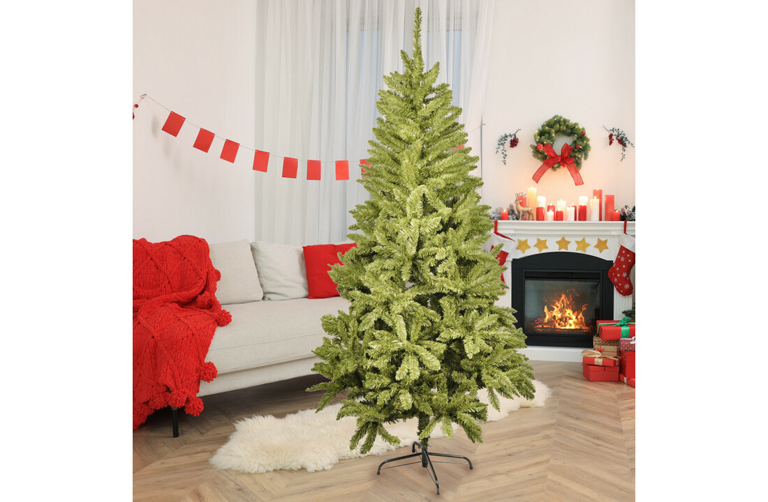 Kerstboom groen stalen poot - 240 cm kunstkerstboom PVC