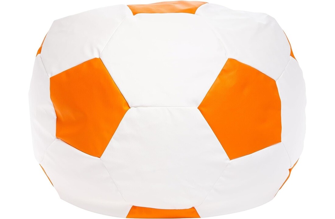 Zitzak voetbal oranje/wit eco-leer Ø 90 cm