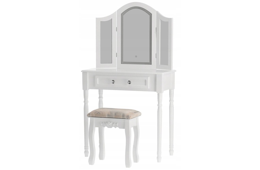 Kaptafel spiegel LED wit (74,5x40x137cm) MDF