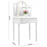 Kaptafel spiegel LED wit (74,5x40x137cm) MDF