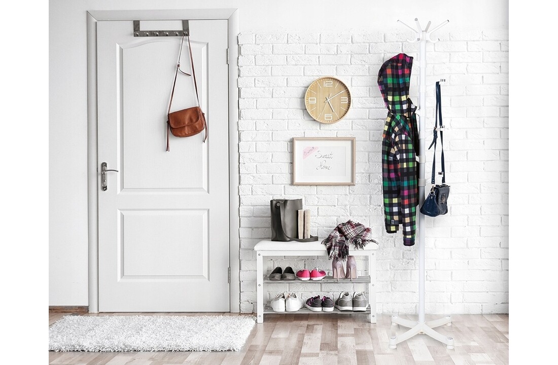 Metalen kapstok rond 180 cm wit staal