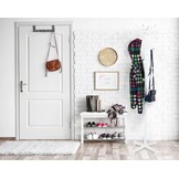 Moderne kapstok staal 180cm hoog - wit