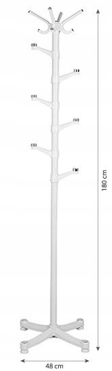 Moderne kapstok staal 180cm hoog - wit