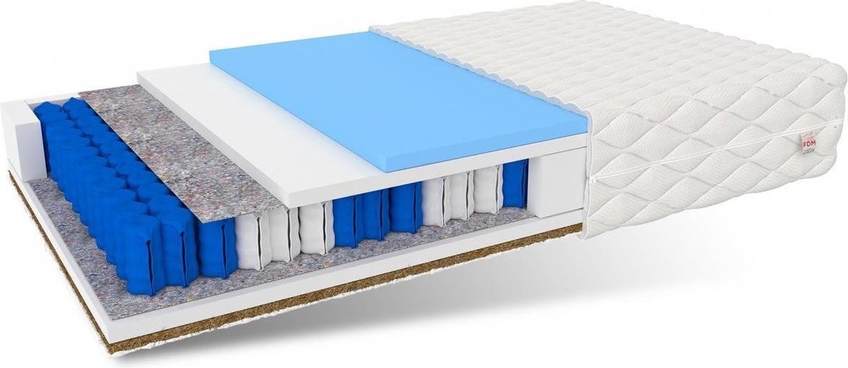 Ergonomisch matras kokos 7-zone pocketvering 140x200x20 cm