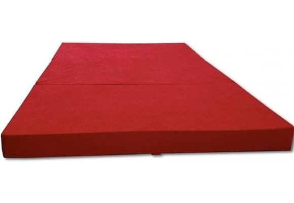 Reismatras 80x200 - Opvouwbaar, Comfortabel, Rood, 10cm Dik