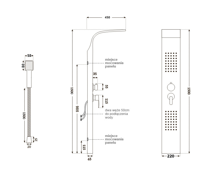 Douchepaneel met regendouche - RVS, Zilver, 2 jaar garantie