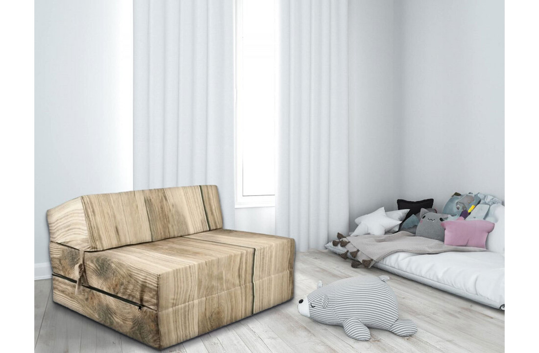 Opklapbaar logeermatras 200x90x15cm, bruin foam