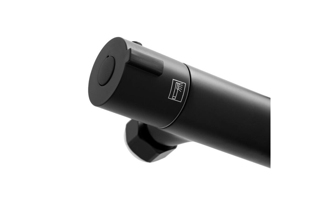 Doucheset zwart met thermostaatkraan, regendouche 20cm