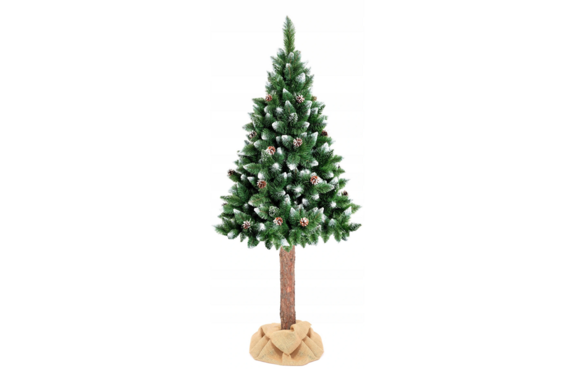 Grote kerstboom met stam - 220 cm groen PVC, grenen