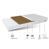 Dunne matras 80x180 cm koudschuim 10cm H2+H3 Wit