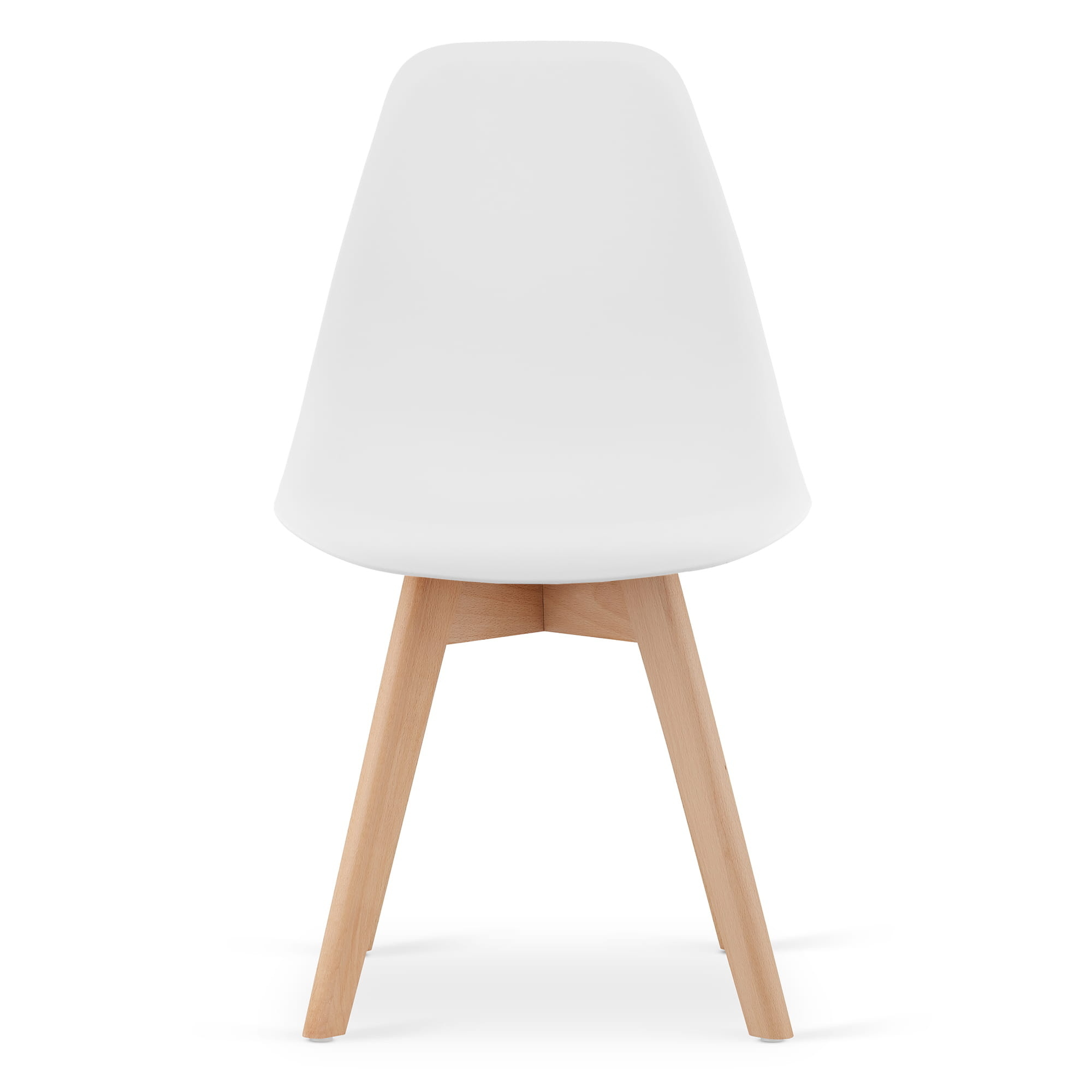 Eetkamerstoelen wit - Set van 4 | Scandinavisch design | Polypropyleen & beukenhout