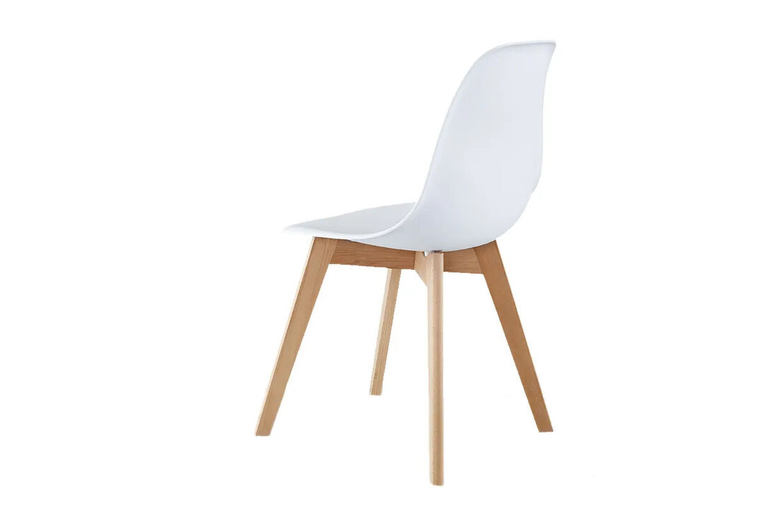Set eetkamerstoelen KITO wit | 4x Scandinavisch | Polypropyleen/Beukenhout