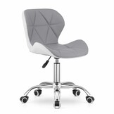 Ergonomische bureaustoel grijs wit - Eco-leer, verstelbaar, 70-80cm hoog