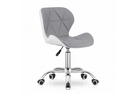 Ergonomische bureaustoel grijs wit - Eco-leer, verstelbaar, 70-80cm hoog