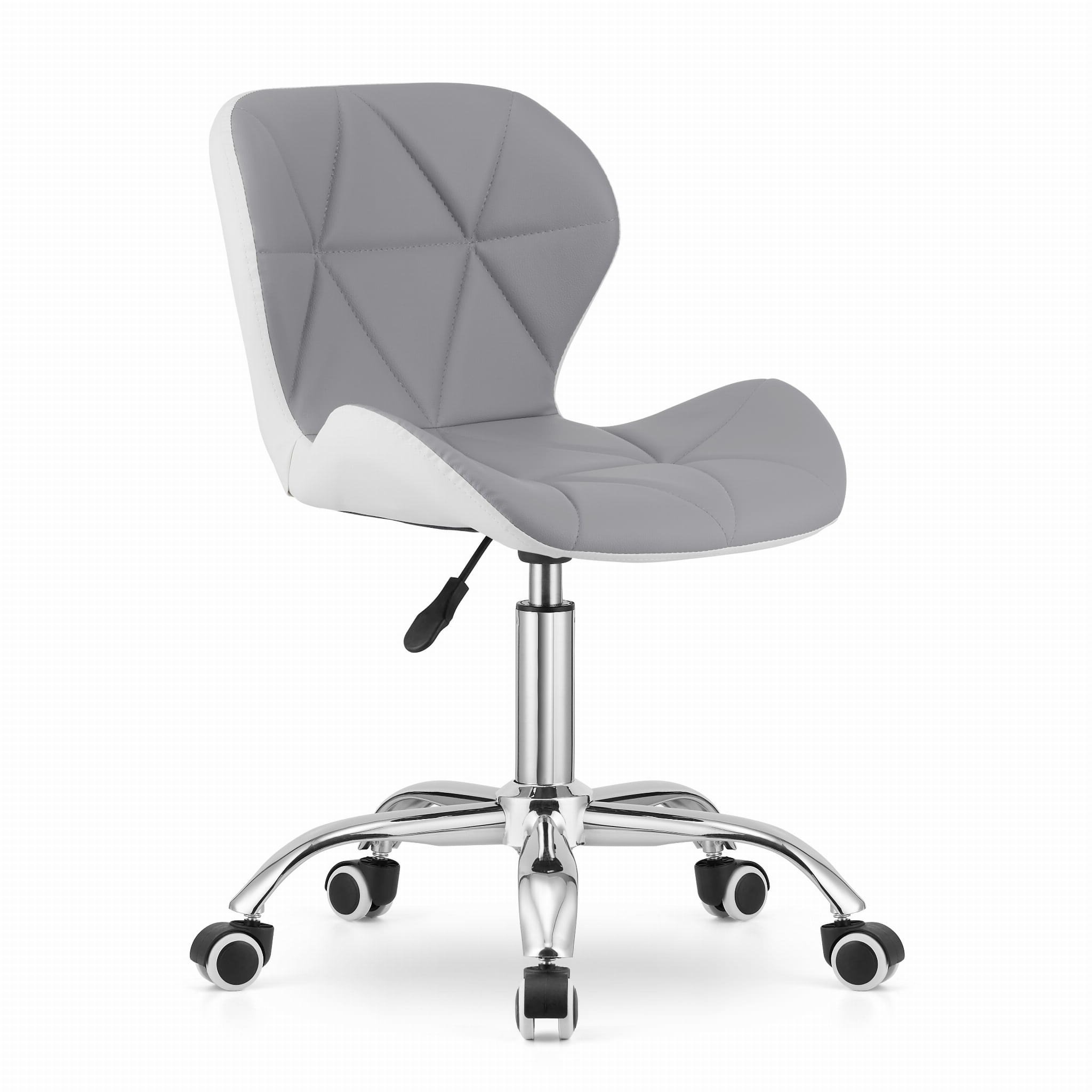 Ergonomische bureaustoel grijs wit - Eco-leer, verstelbaar, 70-80cm hoog
