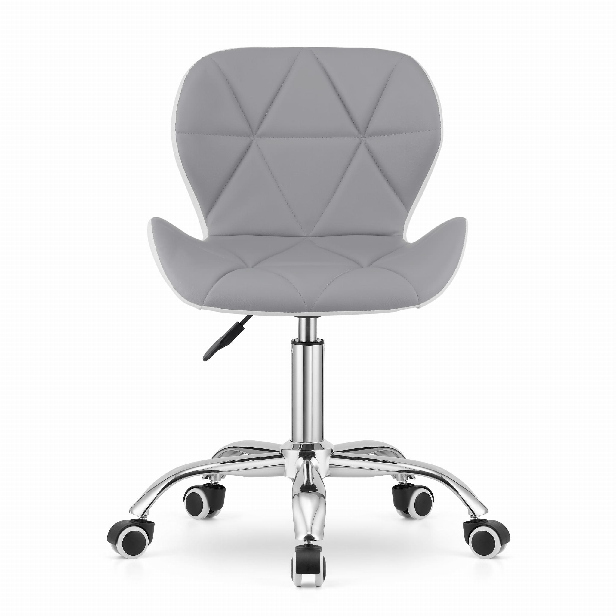 Ergonomische bureaustoel grijs wit - Eco-leer, verstelbaar, 70-80cm hoog