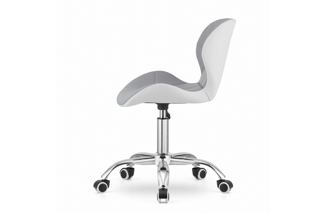 Ergonomische bureaustoel grijs wit - Eco-leer, verstelbaar, 70-80cm hoog