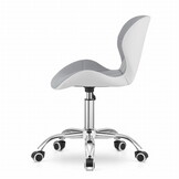 Ergonomische bureaustoel grijs wit - Eco-leer, verstelbaar, 70-80cm hoog
