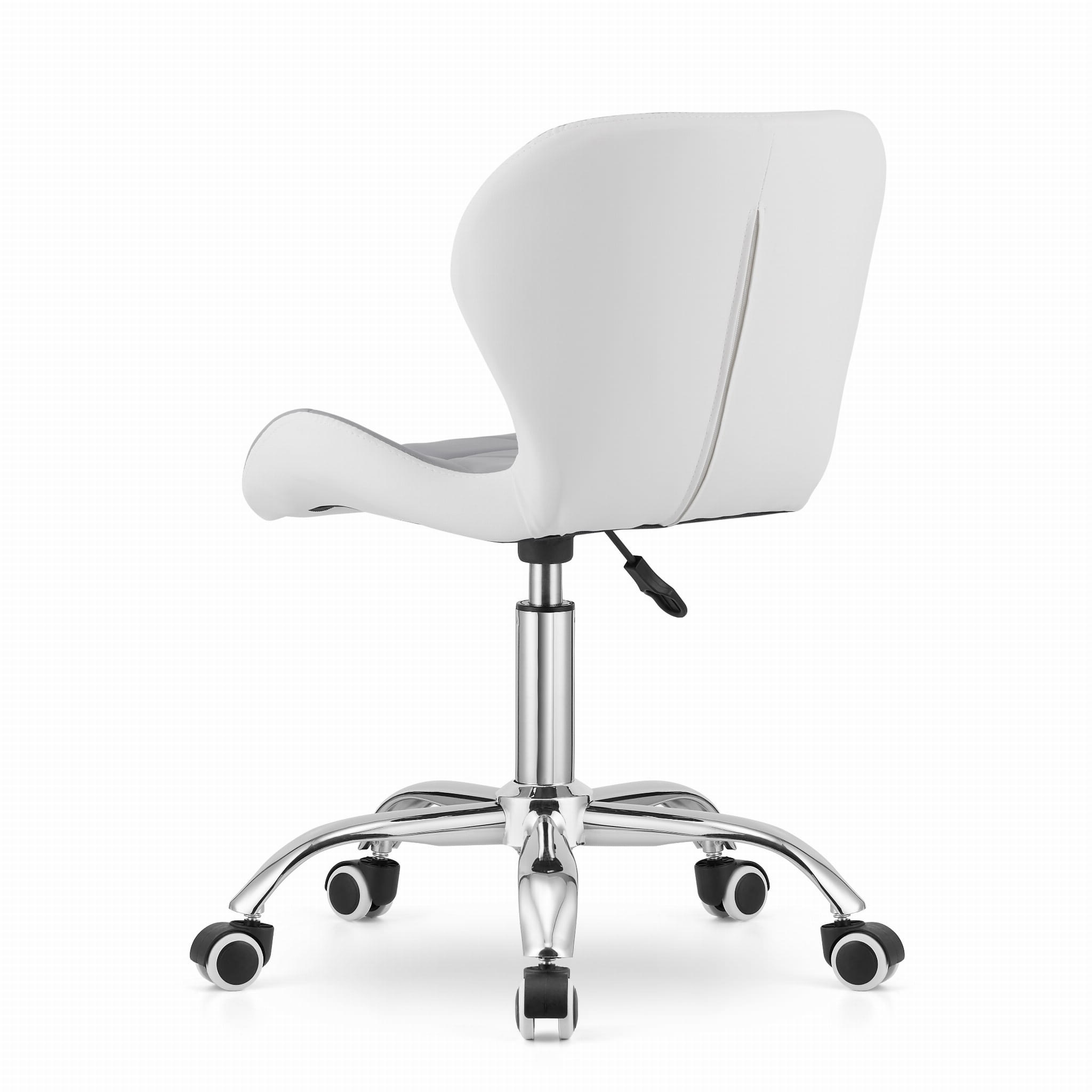 Ergonomische bureaustoel grijs wit - Eco-leer, verstelbaar, 70-80cm hoog