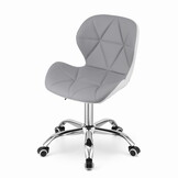 Ergonomische bureaustoel grijs wit - Eco-leer, verstelbaar, 70-80cm hoog