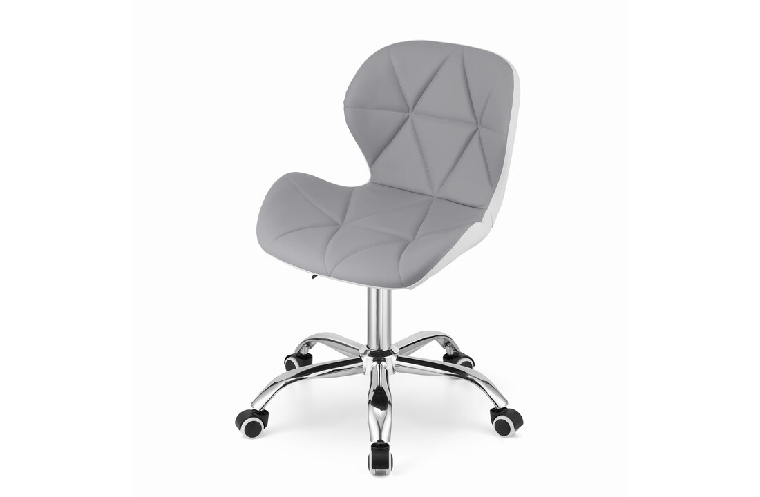 Bureaustoel leer grijs - Ergonomisch, Eco-leer, Verstelbaar, 70-80cm hoog