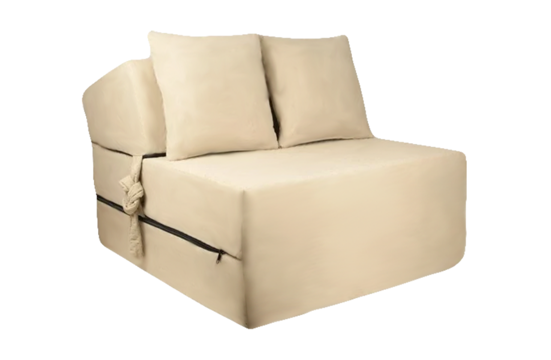 Campingmatras uitklapbaar - Beige Velours - 200x70x15 cm - Foam