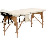 Houten massagetafel opvouwbaar | Crème ECO-leer, 216cm
