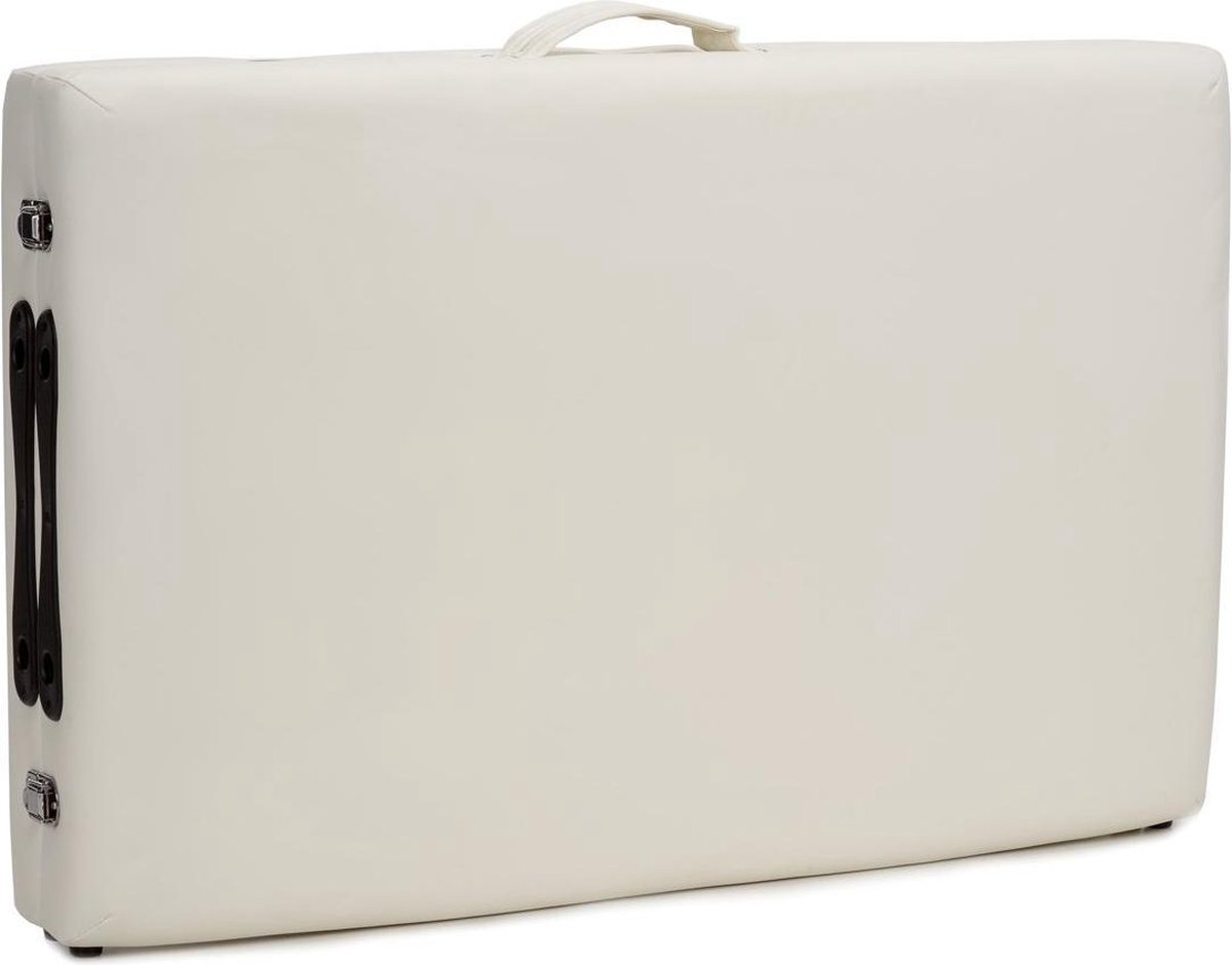 Houten massagetafel opvouwbaar | Crème ECO-leer, 216cm