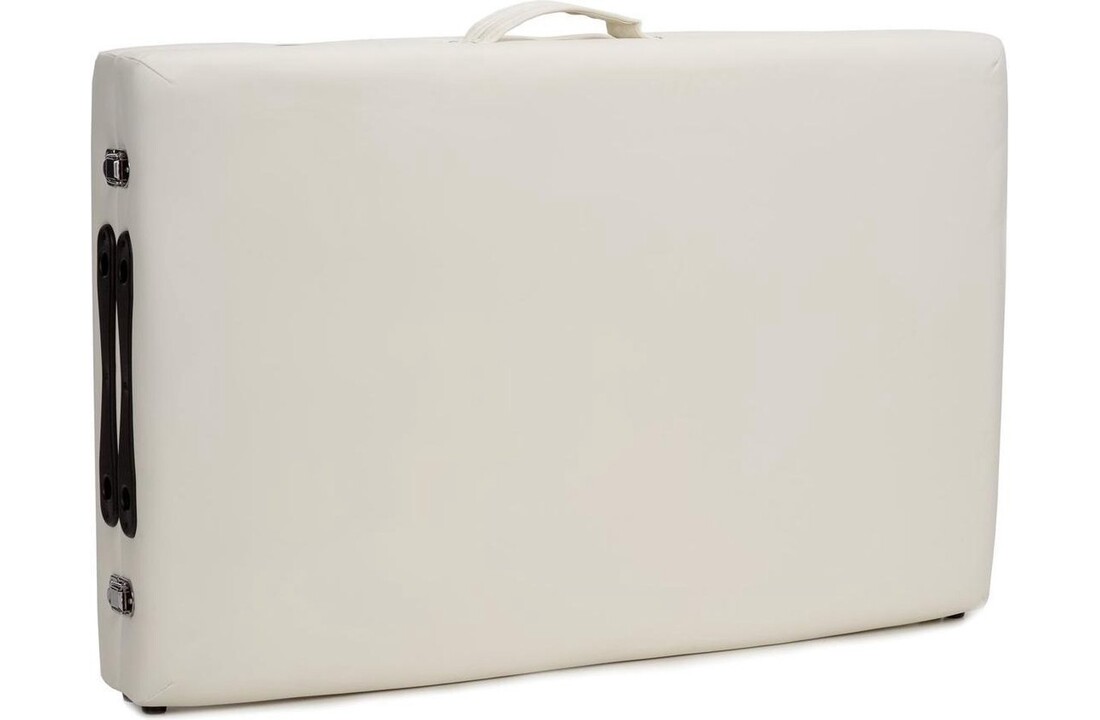 Draagbare massagetafel hout - Crème ECO-leer, 216x60x84 cm