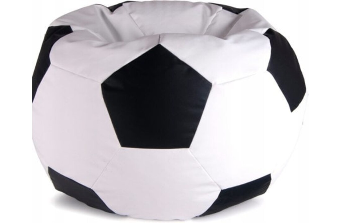 Voetbal zitzak - Ø 90cm - Zwart Wit Eco-leer
