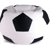 Zitzak voetbal kinderen - Ø 90 cm - Eco-leer - Zwart/Wit