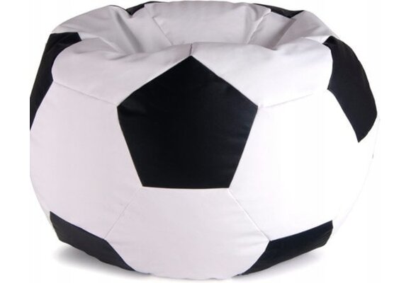 Zitzak voetbal kinderen - Ø 90 cm - Eco-leer - Zwart/Wit