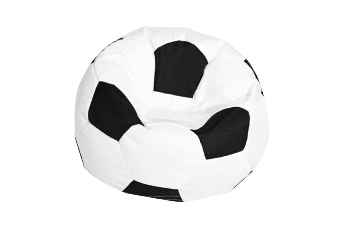 Zitzak voetbal kinderen - Ø 90 cm - Eco-leer - Zwart/Wit