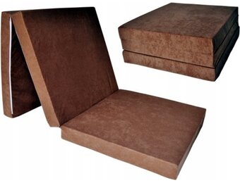 Logeermatras 195x80 - Lichtbruin, Opvouwbaar & Comfortabel Foam Matras