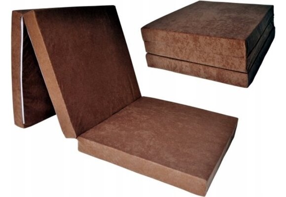 Reismatras lichtbruin | 195x80x10cm | Opvouwbaar Gastenmatras