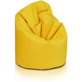 Zitzak geel okergeel 70x70x110cm, polyester hoes, EPS kralen