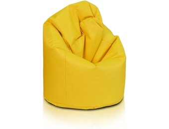 Zitzak geel okergeel 70x70x110cm, polyester hoes, EPS kralen