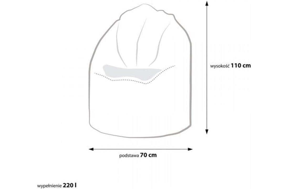 Loungestoel zitzak okergeel | 70x70x110 cm | Polyester hoes | EPS vulling