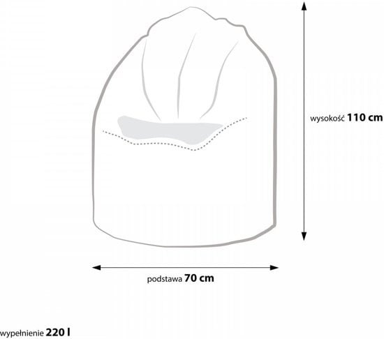 Loungestoel zitzak okergeel | 70x70x110 cm | Polyester hoes | EPS vulling