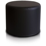 Zwarte poef kunstleer - 43x53cm, duurzaam en stijlvol